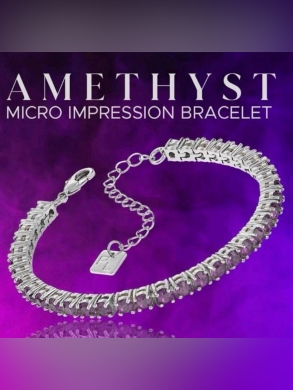 Park Lane “Amethyst” Micro Impression Bracelet! NWOT! Has Been Altered!!